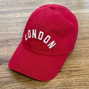 Anthropologie Red London Baseball Cap